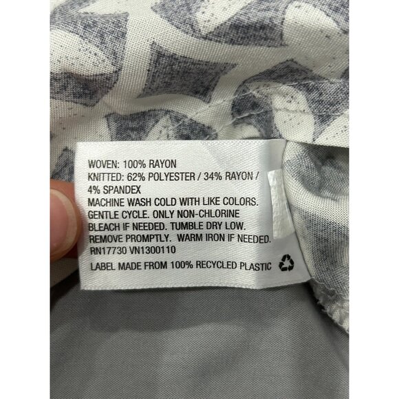 Gilligan & OMalley Gray White Floral Pattern Sleeveless Pajama Top XXL - Picture 7 of 10